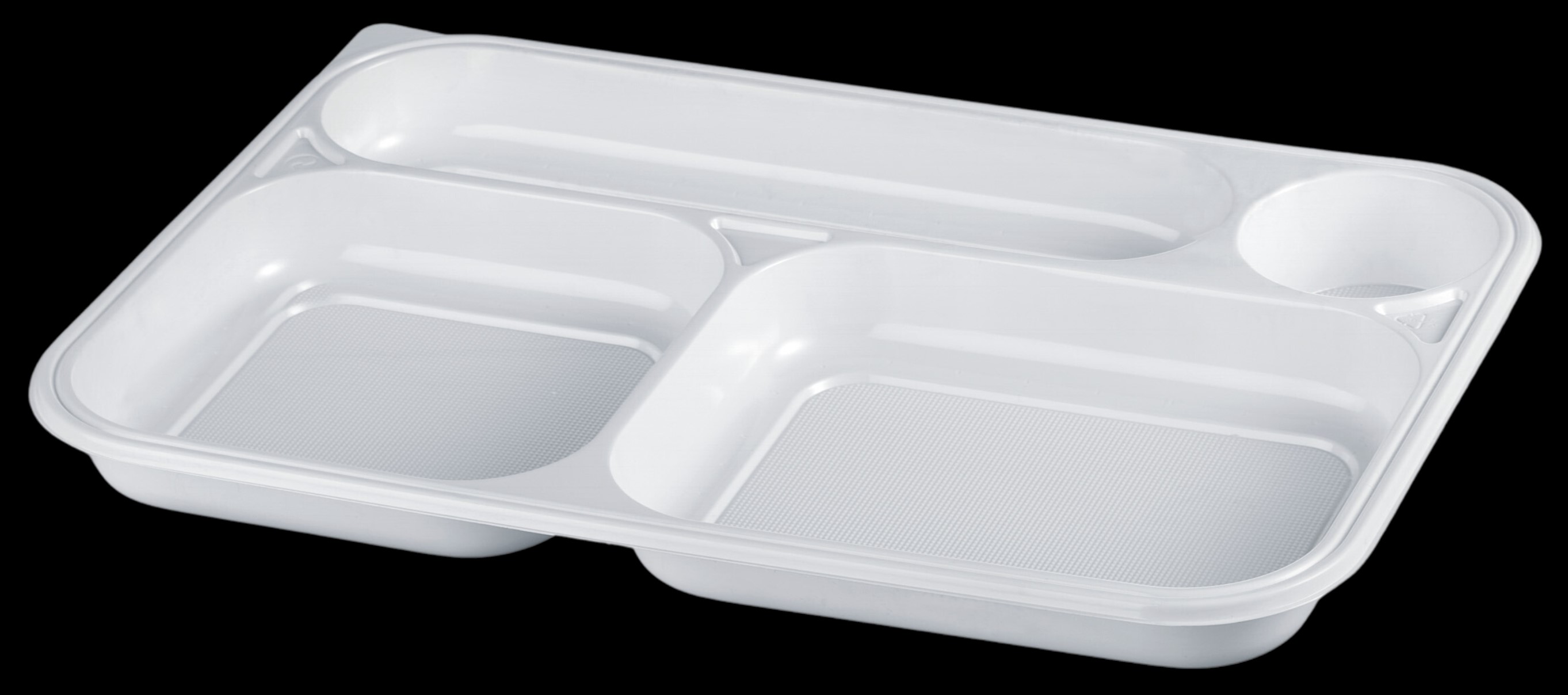 Vassoio Alimentare PS 4 Scomparti 330x268x30 Mm - Confezione Da 50 Pezzi Bianchi